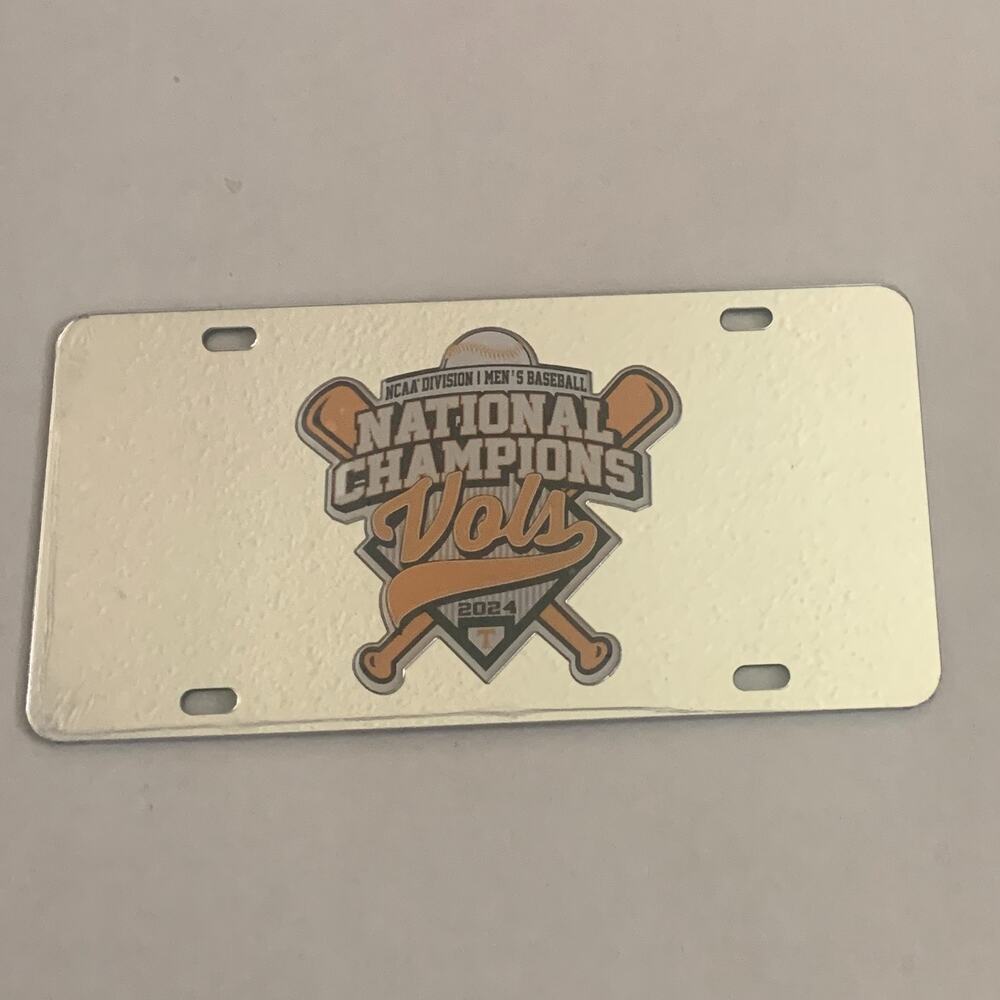 Craftique Tennessee Volunteers Silver Mirrored National Champions License Plate
